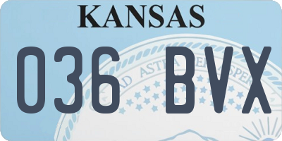 KS license plate 036BVX