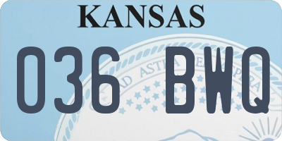KS license plate 036BWQ