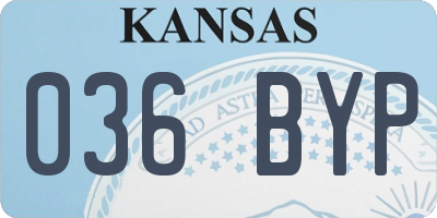 KS license plate 036BYP