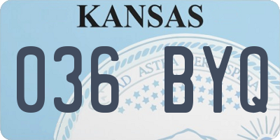 KS license plate 036BYQ