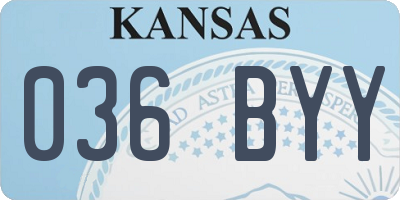KS license plate 036BYY