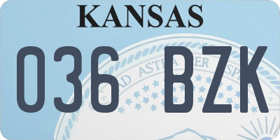 KS license plate 036BZK