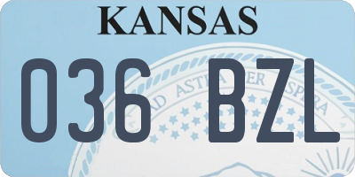 KS license plate 036BZL