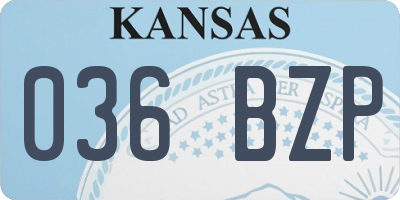 KS license plate 036BZP