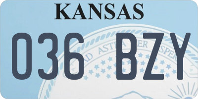 KS license plate 036BZY