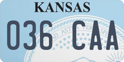 KS license plate 036CAA