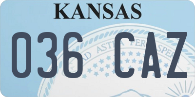 KS license plate 036CAZ