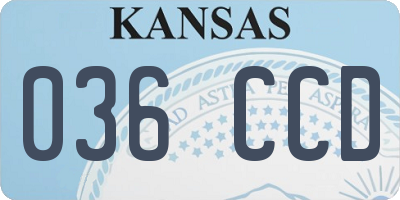 KS license plate 036CCD