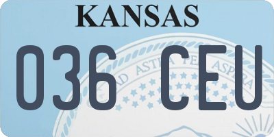 KS license plate 036CEU