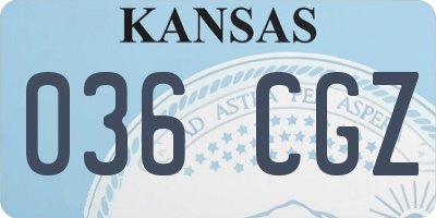 KS license plate 036CGZ