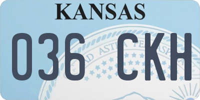 KS license plate 036CKH