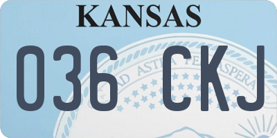 KS license plate 036CKJ