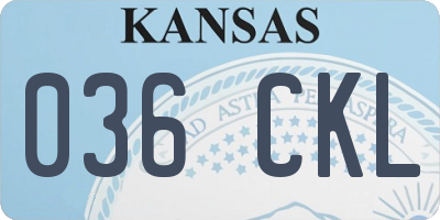 KS license plate 036CKL