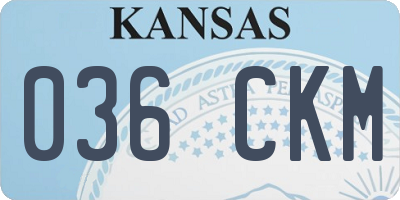 KS license plate 036CKM
