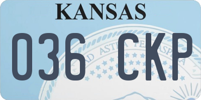 KS license plate 036CKP