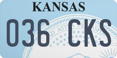 KS license plate 036CKS