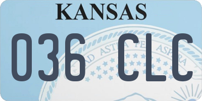 KS license plate 036CLC