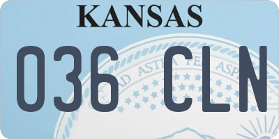 KS license plate 036CLN