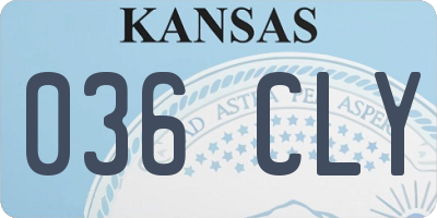 KS license plate 036CLY