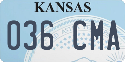 KS license plate 036CMA