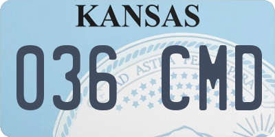 KS license plate 036CMD