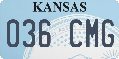 KS license plate 036CMG