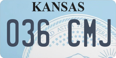 KS license plate 036CMJ