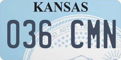 KS license plate 036CMN
