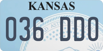 KS license plate 036DDO