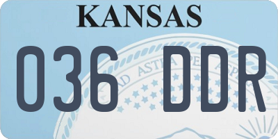 KS license plate 036DDR