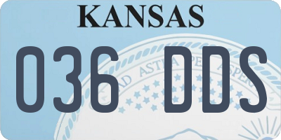 KS license plate 036DDS