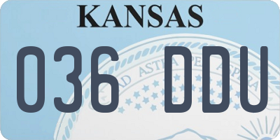 KS license plate 036DDU