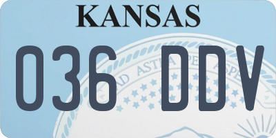 KS license plate 036DDV