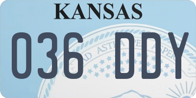 KS license plate 036DDY