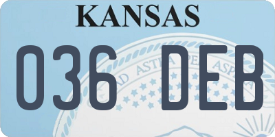 KS license plate 036DEB