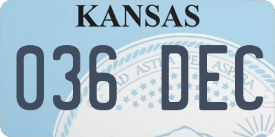 KS license plate 036DEC