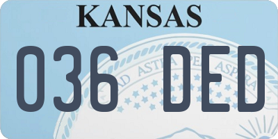 KS license plate 036DED
