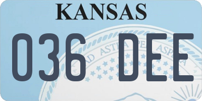 KS license plate 036DEE