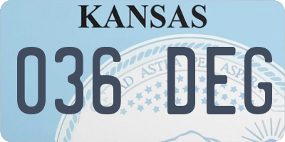 KS license plate 036DEG