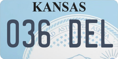 KS license plate 036DEL