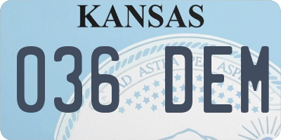KS license plate 036DEM