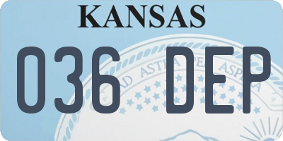 KS license plate 036DEP