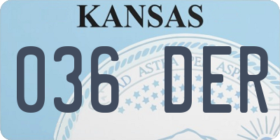 KS license plate 036DER
