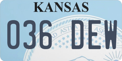KS license plate 036DEW
