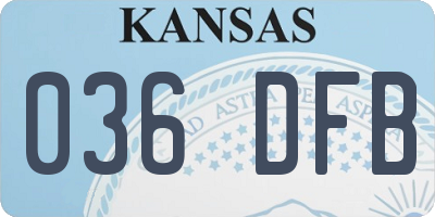 KS license plate 036DFB