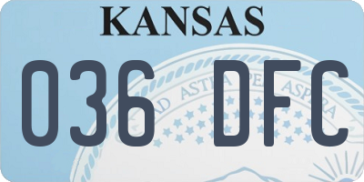 KS license plate 036DFC
