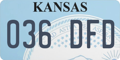 KS license plate 036DFD