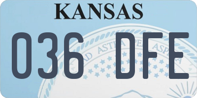 KS license plate 036DFE