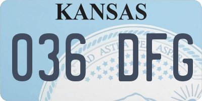 KS license plate 036DFG