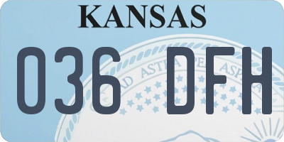 KS license plate 036DFH